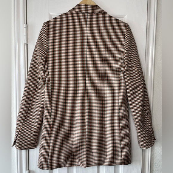 Zara Women's Plaid Check Blazer in Brown and Black - Picture 4 of 13